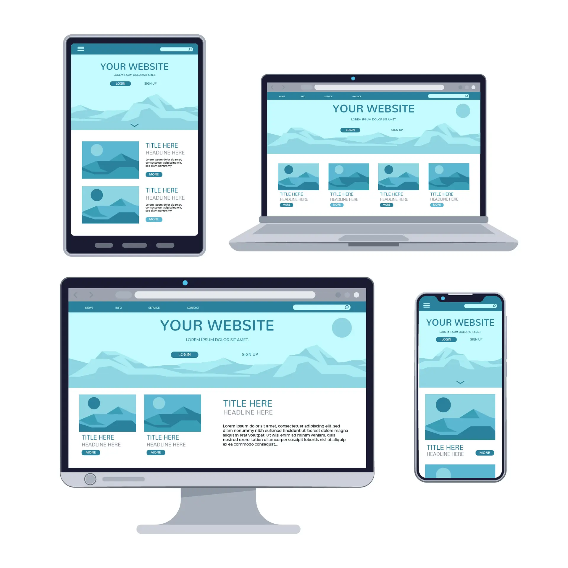 flat design responsive website design. smart provoli